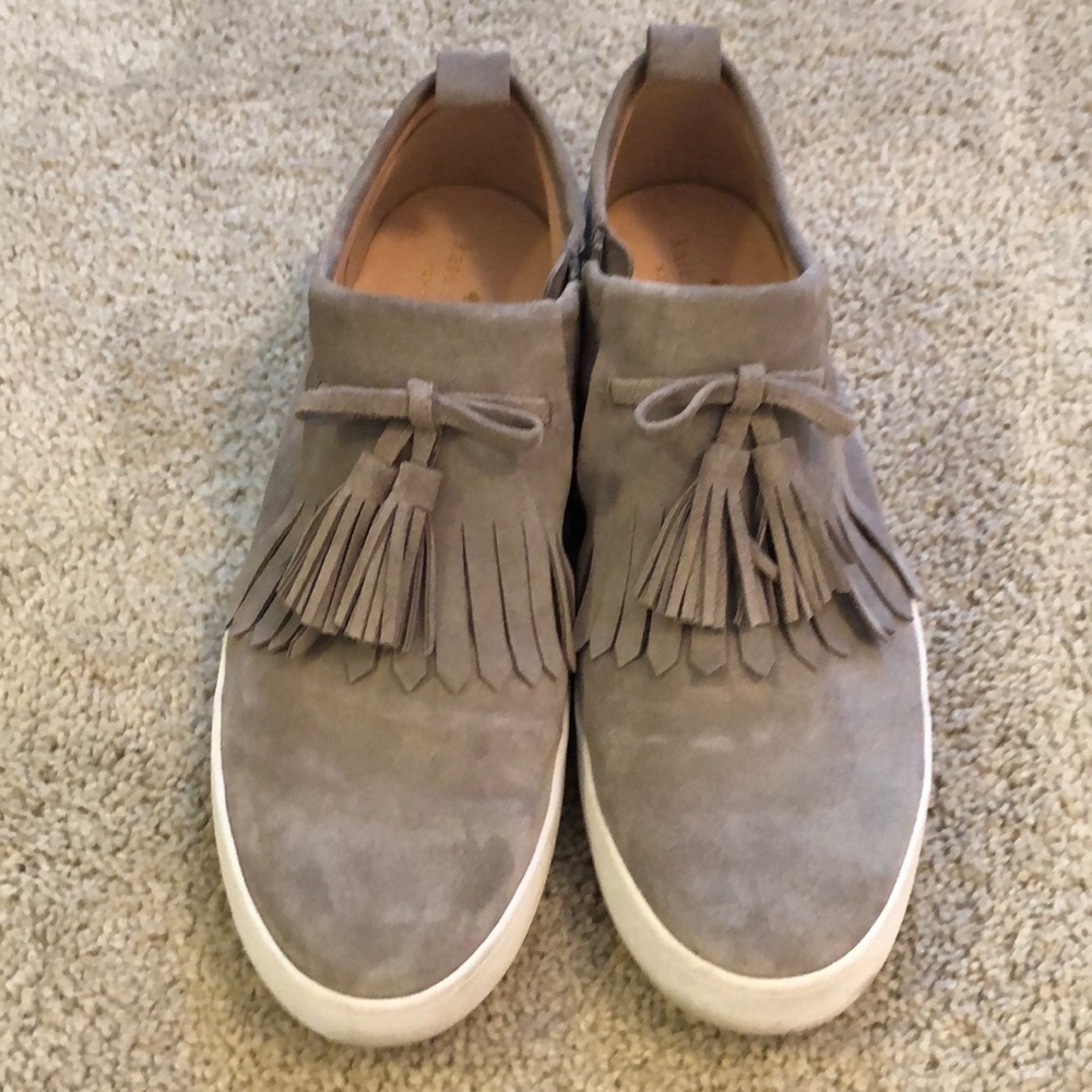 Kate Spade fringed gray sneakers Sz 11